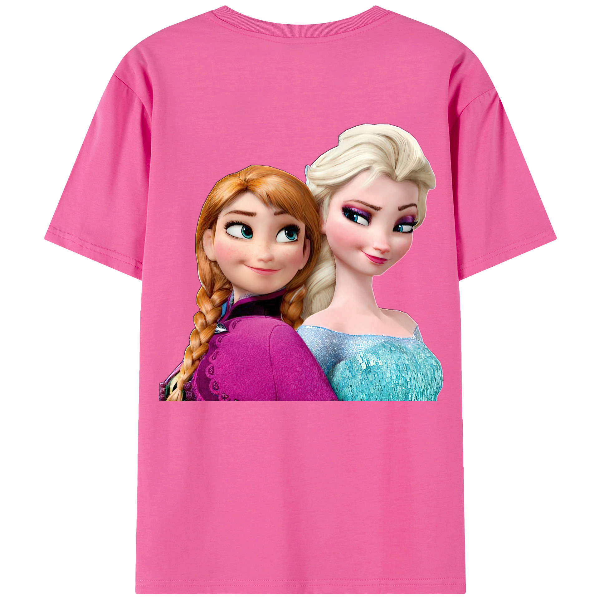 （画像用） アナと雪の女王 アンナ エルサ Frozen Anna Elsa レディース半袖Tシャツ(バックプリント)